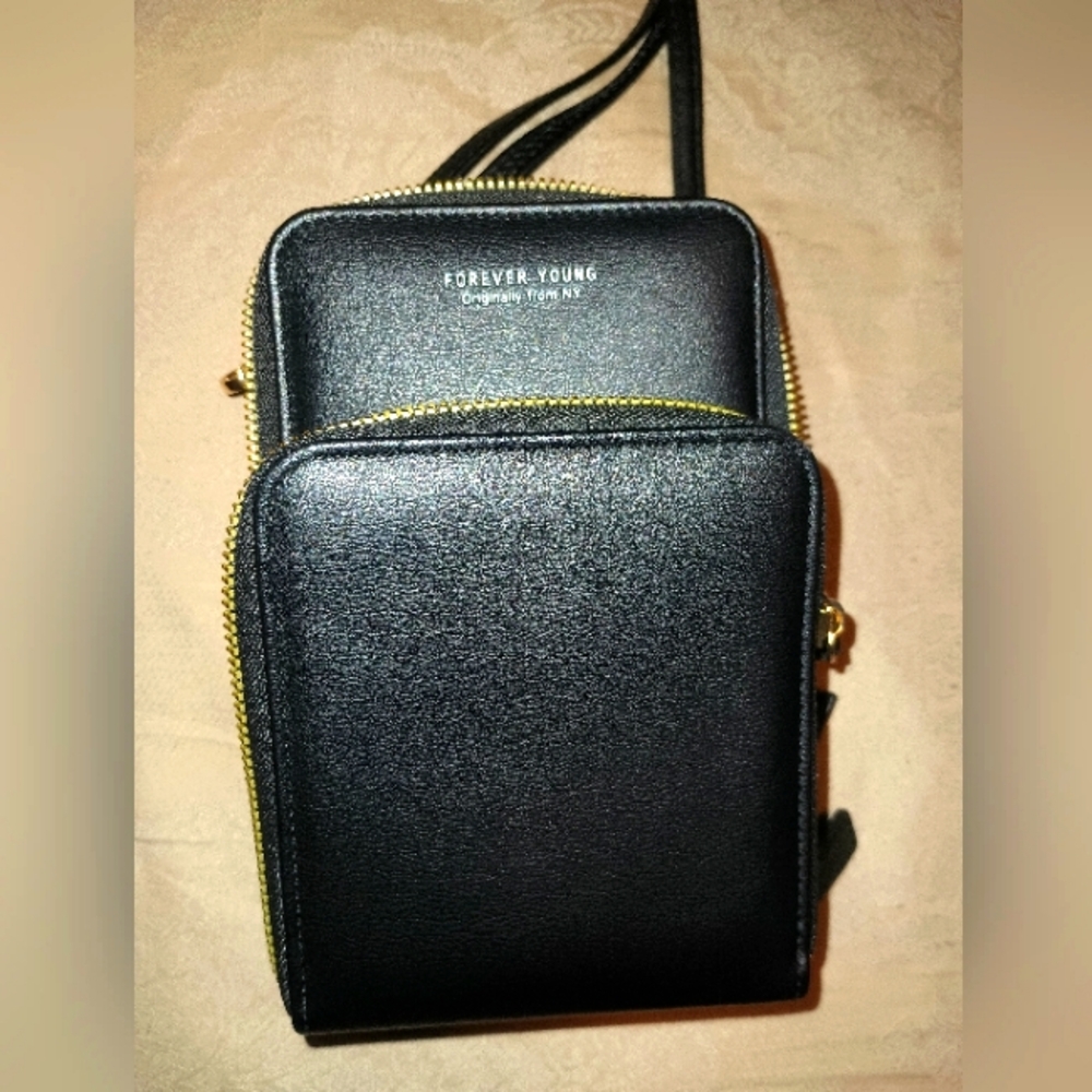 Forever Young black shoulder / crossbody purse bag